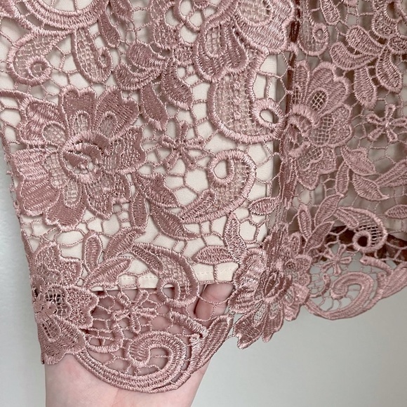 Express Lace Mini Cocktail Dress - Nude & Mauve - Size 00 - Picture 3 of 5
